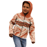 Aloha Hawaii Mikioi Lei Kid Hoodie Beige Tropical Flower Pattern - Polynesian Pride