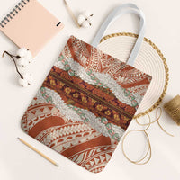 Aloha Hawaii Mikioi Lei Tote Bag Beige Tropical Flower Pattern - Polynesian Pride