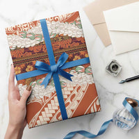 Aloha Hawaii Mikioi Lei Wrapping Paper Beige Tropical Flower Pattern - Polynesian Pride