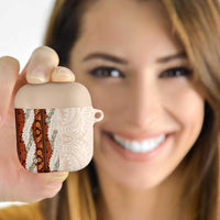 Aloha Hawaii Mikioi Lei AirPods Case Cattail Red Tropical Flower Pattern - Polynesian Pride