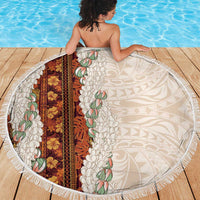 Aloha Hawaii Mikioi Lei Beach Blanket Cattail Red Tropical Flower Pattern - Polynesian Pride