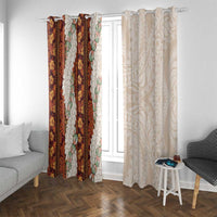 Aloha Hawaii Mikioi Lei Window Curtain Cattail Red Tropical Flower Pattern - Polynesian Pride