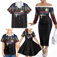 Mabuhay Philippines Festival Family Matching Off The Shoulder Long Sleeve Dress and Hawaiian Shirt Filipino Map Sampaguita Igorot Pattern LT14 - Polynesian Pride
