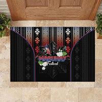 Mabuhay Philippines Festival Rubber Doormat Filipino Map Sampaguita Igorot Pattern LT14 Black - Polynesian Pride
