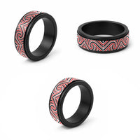 New Zealand Maori Maui Koru Kowhaiwhai Motif Spinner Ring - Polynesian Pride