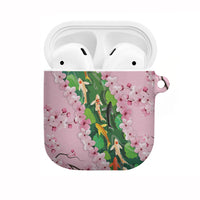 Koi Fish Sakura Japan AirPods Case Eternal Flow Cherry Blossom Seigaiha Pattern