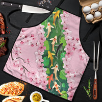 Koi Fish Sakura Japan Apron Eternal Flow Cherry Blossom Seigaiha Pattern