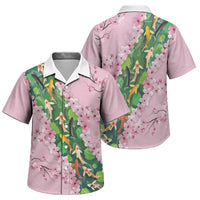Koi Fish Sakura Japan Family Matching Tank Maxi Dress and Hawaiian Shirt Eternal Flow Cherry Blossom Seigaiha Pattern