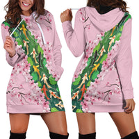 Koi Fish Sakura Japan Hoodie Dress Eternal Flow Cherry Blossom Seigaiha Pattern