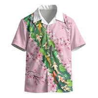 Koi Fish Sakura Japan Kid Hawaiian Shirt Eternal Flow Cherry Blossom Seigaiha Pattern