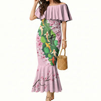 Koi Fish Sakura Japan Mermaid Dress Eternal Flow Cherry Blossom Seigaiha Pattern