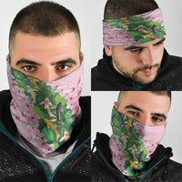 Koi Fish Sakura Japan Neck Gaiter Eternal Flow Cherry Blossom Seigaiha Pattern