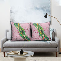 Koi Fish Sakura Japan Pillow Cover Eternal Flow Cherry Blossom Seigaiha Pattern