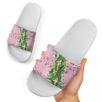 Koi Fish Sakura Japan Slide Sandals Eternal Flow Cherry Blossom Seigaiha Pattern