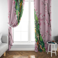 Koi Fish Sakura Japan Window Curtain Eternal Flow Cherry Blossom Seigaiha Pattern