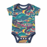 Japan Koinobori Baby Onesie Japanese Koi Flag Waves Pattern