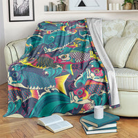 Japan Koinobori Blanket Japanese Koi Flag Waves Pattern