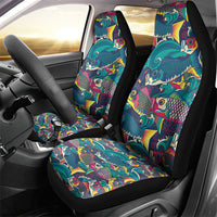 Japan Koinobori Car Seat Cover Japanese Koi Flag Waves Pattern