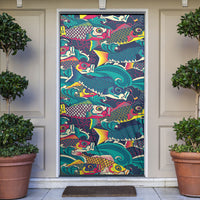 Japan Koinobori Door Cover Japanese Koi Flag Waves Pattern