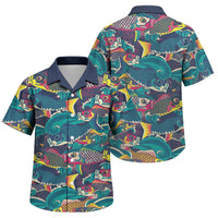 Japan Koinobori Family Matching Mermaid Dress and Hawaiian Shirt Japanese Koi Flag Waves Pattern