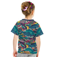 Japan Koinobori Kid T Shirt Japanese Koi Flag Waves Pattern