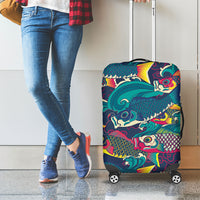 Japan Koinobori Luggage Cover Japanese Koi Flag Waves Pattern
