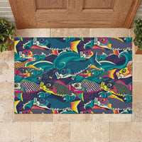 Japan Koinobori Rubber Doormat Japanese Koi Flag Waves Pattern