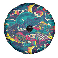 Japan Koinobori Spare Tire Cover Japanese Koi Flag Waves Pattern
