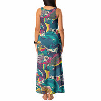 Japan Koinobori Tank Maxi Dress Japanese Koi Flag Waves Pattern