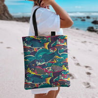 Japan Koinobori Tote Bag Japanese Koi Flag Waves Pattern