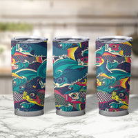 Japan Koinobori Tumbler Cup Japanese Koi Flag Waves Pattern