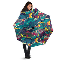 Japan Koinobori Umbrella Japanese Koi Flag Waves Pattern