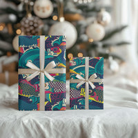 Japan Koinobori Wrapping Paper Japanese Koi Flag Waves Pattern