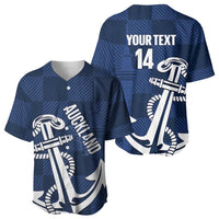 New Zealand Auckland Football Custom Baseball Jersey Navy Blue City Anchor Sky Tower Symbol LT14 - Polynesian Pride