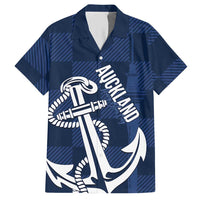 New Zealand Auckland Football Custom Hawaiian Shirt Navy Blue City Anchor Sky Tower Symbol LT14 Navy Blue - Polynesian Pride