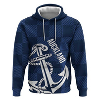New Zealand Auckland Football Custom Zip Hoodie Navy Blue City Anchor Sky Tower Symbol LT14 Pullover Hoodie Navy Blue - Polynesian Pride