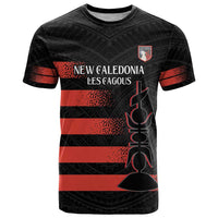 Custom New Caledonia Football T Shirt Allez Les Cagous Polynesian Pattern