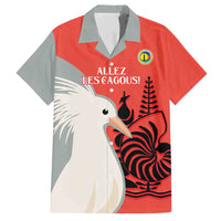 Custom Nouvelle-Caledonie Football Family Matching Off Shoulder Maxi Dress and Hawaiian Shirt Allez Les Cagous Simple Style