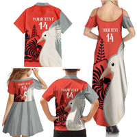 Custom Nouvelle-Caledonie Football Family Matching Summer Maxi Dress and Hawaiian Shirt Allez Les Cagous Simple Style