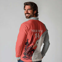 Custom Nouvelle-Caledonie Football Long Sleeve Polo Shirt Allez Les Cagous Simple Style