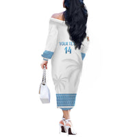 Custom Fiji Tapa Football Off The Shoulder Long Sleeve Dress Go Bula Boy!