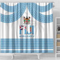 Custom Fiji Tapa Football Shower Curtain Go Bula Boy!