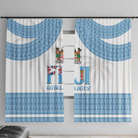 Custom Fiji Tapa Football Window Curtain Go Bula Boy!