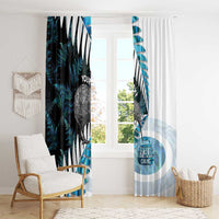 New Zealand Silver Fern Curling Personalised Window Curtain Aotearoa Kiwi Ponga Paua Shell Version - Polynesian Pride