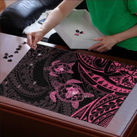Pink Black Polynesia Floral Sea Turtle Puzzle - Polynesian Pride