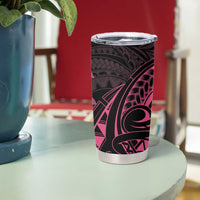 Pink Black Polynesia Floral Sea Turtle Tumbler Cup - Polynesian Pride