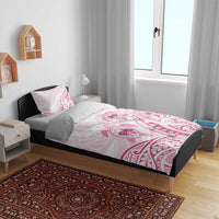 Pink White Polynesia Floral Sea Turtle Bedding Set - Polynesian Pride