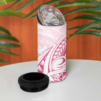 Pink White Polynesia Floral Sea Turtle 4 in 1 Can Cooler Tumbler - Polynesian Pride