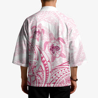 Pink White Polynesia Floral Sea Turtle Kimono - Polynesian Pride