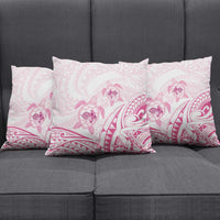 Pink White Polynesia Floral Sea Turtle Pillow Cover - Polynesian Pride
